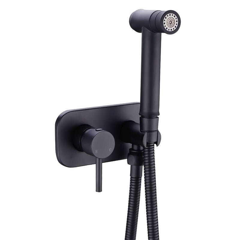 TRUSTMI Toilet Concealed Hot and Cold Bidet Spray Set 2 Function Hand Held Sprayer Shattaf Bathroom Attachment,Black - Image 1